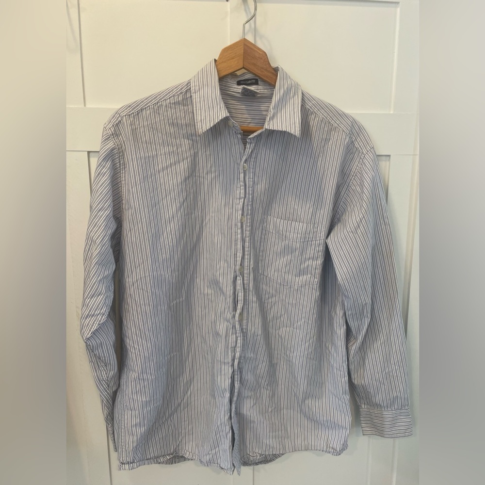 Old Navy Mens Blue Striped Button Down